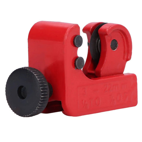 Compact Mini Tubing Cutter Tool, All Steel Alloy Build, Cuts Soft Copper, Brass, And Aluminum 3 Through 22mm, Perfect For Tight Auto And Electrical Work, Handy, Durable, Ready To Roll.