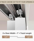 Two Door Heavy Duty Aluminum Sliding Closet Door Hardware Kit With Finger Pulls, Supports Up To One Hundred Fifty Pounds