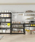 Tough As Nails Heavy Duty Metal Storage Rack With 2000 Lb Capacity Per Shelf, 72 Inch Wide Industrial Steel Shelving Set in kitchen.