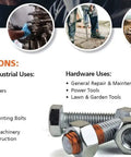 High Strength Removable Orange Thread Locker Gel For Bolts And Threads 5 G No Heat Release Drip Free Mess Free Liquid shown with bolts