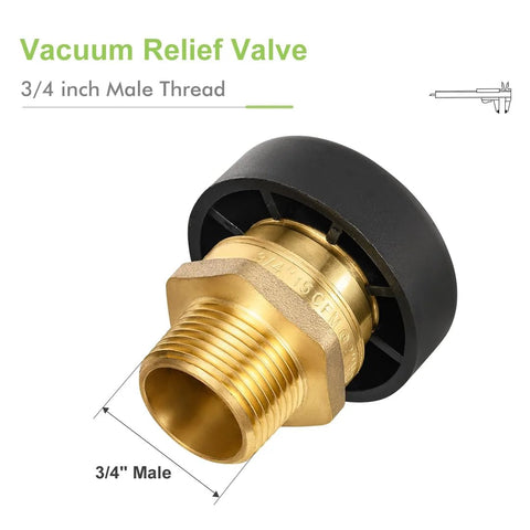 1-pack brass vacuum relief valve with 3/4 in male thread and dust cover for water heater or tank