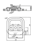 Technical diagram of Four Pack 50Kg Load Cell Weight Sensor Half Bridge Kit With HX711 Amplifier Module for Arduino DIY scale projects.