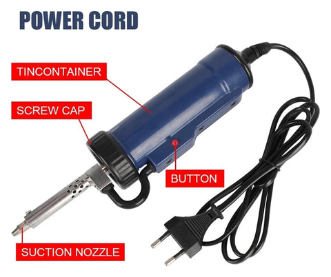 Portable Tin Solder Desoldering Vacuum Pump With 3 Suction Nozzles One Hand Operation Pro Grade Large Capacity Fast Strong Vacuum