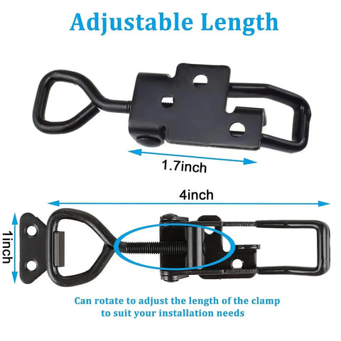 Adjustable latch from 8 Piece Toggle Latch Set With Adjustable Cabinet Lever Handles For Secure Closures Easy One Hand Operation