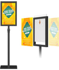 Heavy Duty 11x17 Standing Sign Holder With Adjustable Pedestal, Double Sided Floor Sign Stand for posters