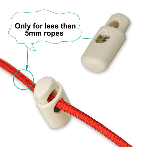 8 Pack Spring Cord Locks Plastic End Stopper Single Hole Toggle Fasteners For Drawstrings Shoelaces Tents And Tie Downs Beige Durable Quick Grip DIY Rope End Clips, 25x12x8mm