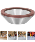 Diamond Cup Grinding Wheel Perfect For Metal And Stone Sharpening Tasks. Durable silver finish with red abrasive edge.