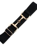 Elastic Equestrian Belt For Women With Wide Horse Riding Strap And Buckle Dope Gear Versatile Black Belt showing buckle detail