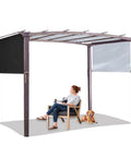 Waterproof Pergola Shade Cover For Outdoor Patio Replacement Canopy Top With Grommets Universal Fit Black 4.8x2.4m on pergola