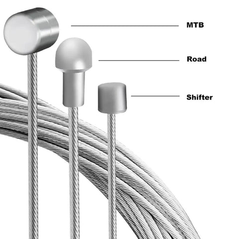 10 Piece Bike Brake Cable And Shifter Cable Set For Mountain And Road Bikes Compatible With Shimano And SRAM cable tips illustration