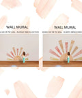 Large Fabric Watercolor Boho Half Sun Wall Decal Peel and Stick Pastel Sunrise Backdrop Murals Stickers Sunshine Wall Art Decor