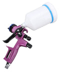 Pro Grade Hvlp Paint Sprayer Attachment With 1 3Mm Tip delivers smooth coverage, featuring purple aluminum grip and clear paint container.