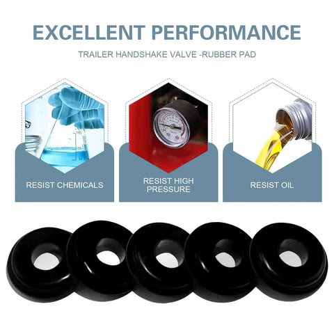 20 Pack Glad Hand Seals For Semi Trucks And Trailers Rubber Black Gasket Seals And Elastic Grommets For Brake Air Hose