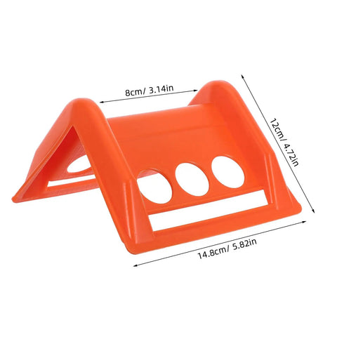 Orange plastic corner protector for trucks with measurements, part of the Orange 20 Pack Plastic Flatbed Edge And Corner Protectors.