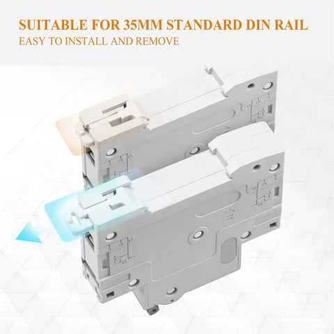 Go-To 20A DC And AC Dual-Protection Circuit Breaker, 1 Pole DIN Rail Mount, 250V solar PV disconnect switch on 35mm rail