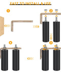 Diagram showing installation of 6 Inch Heavy Duty Beefed Up Sliding Gate Roller Kit With L Bracket Universal Adjustable Gate Rollers.