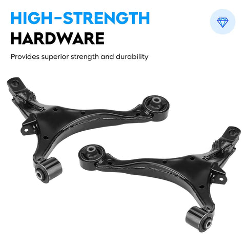 Honda CRV Front Lower Control Arm Kit With Ball Joints And Sway Bar End Links For 2002 To 2006 6 Piece Suspension Set K640399 K640400 K80223 K90454 K90455 Left And Right, black steel control arms