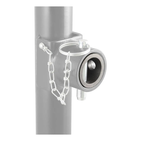 Replacement Swivel Jack Male Pipe Mount For Trailers Up To Five Thousand Pounds Tongue Weight With Weld On Pipe Mount For Five Eighths Inch Pin Hole And Beefy Swivel Bracket That Lets The Jack Swing Up And Out Of The Way For Travel mounted on trailer pipe