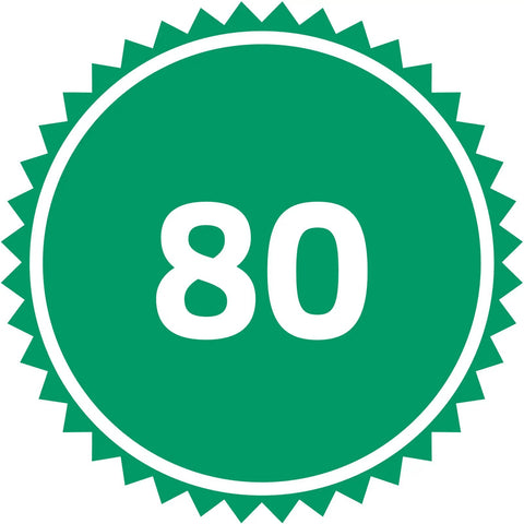 Illustration of an 80-tooth gear symbol for QuickRelease Reversible Ratchet With 80-Tooth Fine-Tooth Gear, 4.5-Degree Re-Engagement