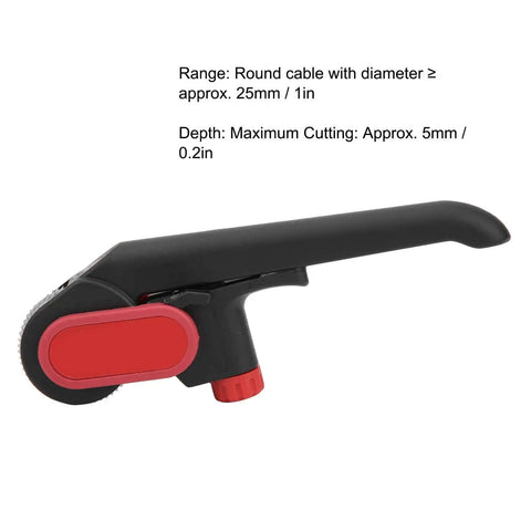 Cable Stripper With Protective Box Go-To Pro Grade Adjustable 5mm Depth Replaceable Blades For 25mm Round Cables, side view