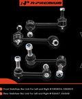 Set Of Four Front And Rear Sway Bar Links Kit Stabilizer Bar Links For Chevy Trailblazer SSR GMC Envoy Buick Rainier Saab 9-7x Isuzu Ascender Oldsmobile Bravada Durable Heavy Duty Direct Fit Replacement showing front and rear stabilizer bar links.