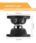 Black RV Magnet Door Holder Self-Adhesive Anti-Collision Silent Buffer Stopper shown with size dimensions