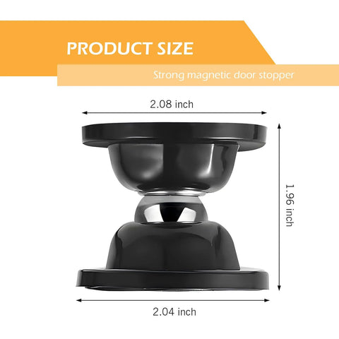 Black RV Magnet Door Holder Self-Adhesive Anti-Collision Silent Buffer Stopper shown with size dimensions