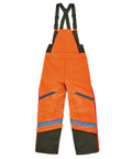High-Visibility Insulated Bib Overalls With Thermal 160g Fill Weatherproof 300D Shell Windproof And Water-Resistant Orange X-Large Rated To -15F Rugged Outdoor Workwear For Cold Weather