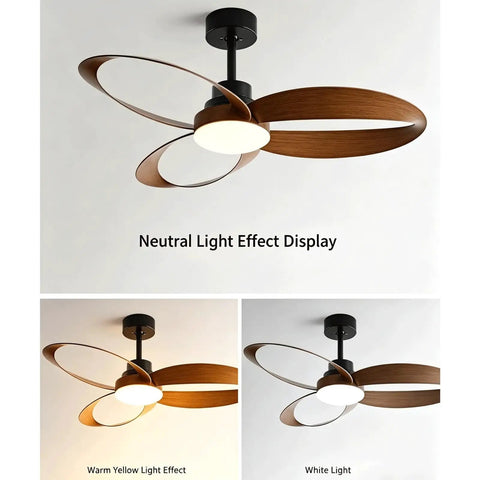 YPDJVLTI Ceiling Fans Lights 42-52Inch Ceiling Lamp showcasing neutral, warm yellow, and white light effects.