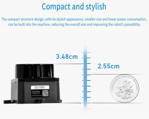 TOF LiDAR Sensor With 360 Degree Omni Directional Laser Scanning Anti Glare Up To 60000 Lux 5000 Hz Ranging 12 Meter Range Supports ROS And ROS2