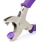 Beefy Heavy Duty Snap Pliers Kit For Size 24 5 8 Inch Metal Snap Fastener Tool Purple Handheld Snap Setter close-up view
