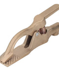 Heavy Duty 35mm Brass Welding Ground Clamp With Super High 500 Amp Conductivity And Oxidation Resistant Body, close-up view.