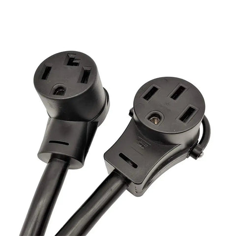 30 Amp Dryer Power Splitter Cord 14-30P To 14-30R And 14-50R NEMA 14-30P Y Adapter with dual outlet detail