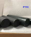 Wide Diameter PTFE Graphite Bar Rod For Your DIY Builds Non Toxic Eco Friendly Plastic Rod OD 40mm Length 100mm White Or Black Color Options For Heavy Duty Chemical Resistant Applications, side view of black rods