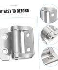 Front view of nickel damping cabinet door hinge; zinc alloy steel with mounting plate