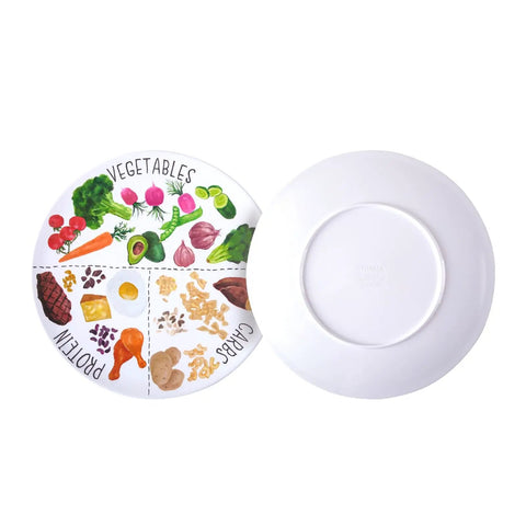 10 Inch Portion Control Plate For Balanced Eating With Melamine Dividers And A Healthy Nutrition Plate For Adults And Teens