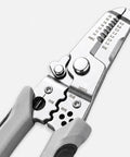Heavy Duty Wire Stripper Pliers Manual Hand Tool With Stripping Cutting And Gripping Sections For Electrical Work, close-up view.