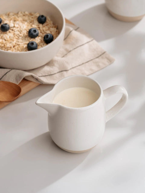 13oz Creamer With Handle Ceramic Pitcher For Coffee, Milk, Syrup And Sauce, Multipurpose Stoneware Jug For Serving Beverage