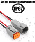 2 Pin Waterproof PA66 Nylon Electrical Wire Connector Kit 16 AWG Male Female Quick Disconnect Plug Socket