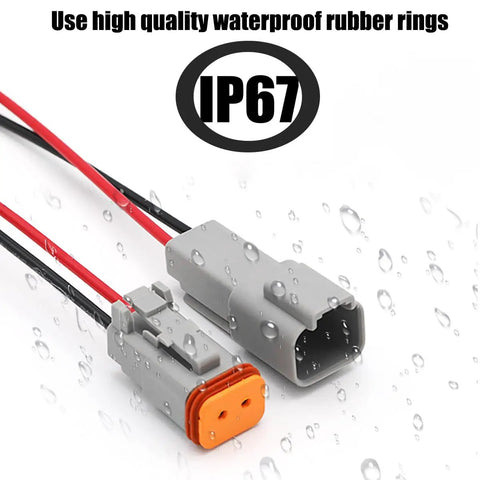 2 Pin Waterproof PA66 Nylon Electrical Wire Connector Kit 16 AWG Male Female Quick Disconnect Plug Socket