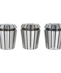 Close-up of 14 Piece ER32 Steel Spring Collet Set One Sixteenth Inch Through Three Quarters Inch For CNC Milling Chuck and Lathe Tool Holder