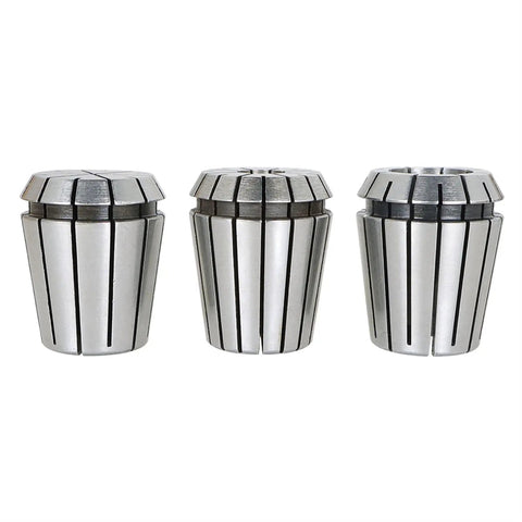 Close-up of 14 Piece ER32 Steel Spring Collet Set One Sixteenth Inch Through Three Quarters Inch For CNC Milling Chuck and Lathe Tool Holder