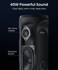 GeneSonic Pro Golf Speaker With Detachable GPS Rangefinder No Subscription shown with tweeter and woofer details.