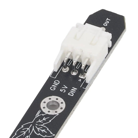 Close-up of Two Pack 5V 270mm LED Light Strip For 3D Printers Colorful Beads PCB Light Bar Replacement Lamp terminal