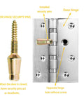 Door Hinge Security Screws 10 Pack For Anti Tamper Hinges And Pins, Reinforce Door Frames, Fits Most Doors, Hidden Flush Design