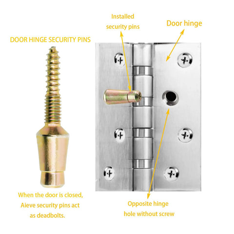 Door Hinge Security Screws 10 Pack For Anti Tamper Hinges And Pins, Reinforce Door Frames, Fits Most Doors, Hidden Flush Design