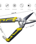 Beefy Heavy Duty Tin Snips 8.7 Inch Aviation Straight Metal Cutter with Comfort Grip, Stainless Steel Blades, Serrated Edge