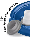 MASIA Compressors drum cap with spout, blue plastic lid and white fitting, Pro Grade Synthetic Rotary Screw Compressor Lubricant 5 Gal