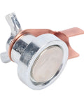 Huge Upgrade Your Welding Game With Quick Setup Magnetic Grounding Clamp with shiny stainless steel and copper components.