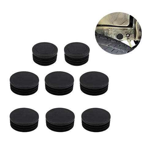 Round Hole Exhaust Stopper Covers Plug For Jimny 2023 2024 4 Door Rubber Stopper Kit showing 8 black ABS plugs